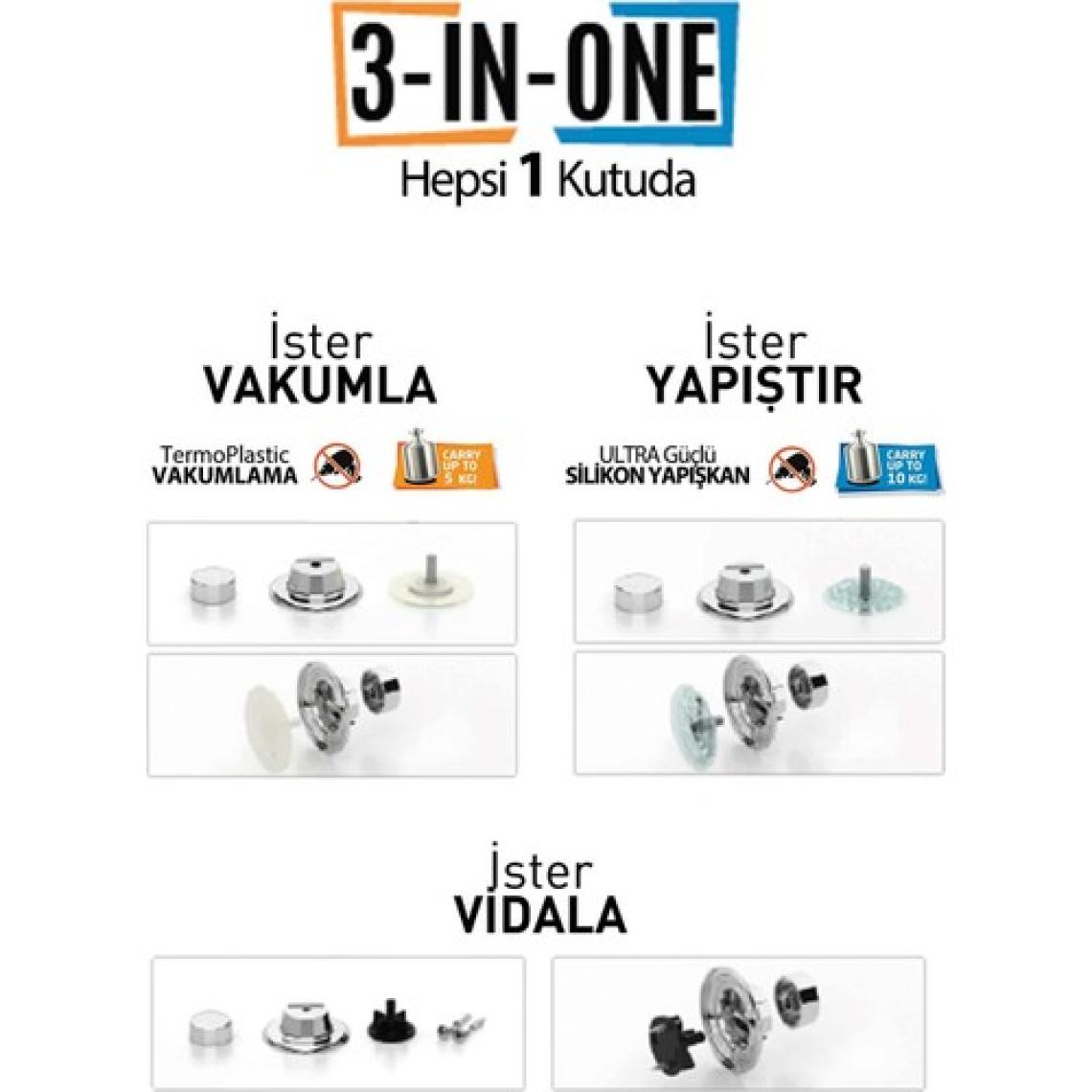 Tekno-tel Delme Vida Matkap Yok! Vakumlu Üçgen Havluluk Mat Siyah Dm233
