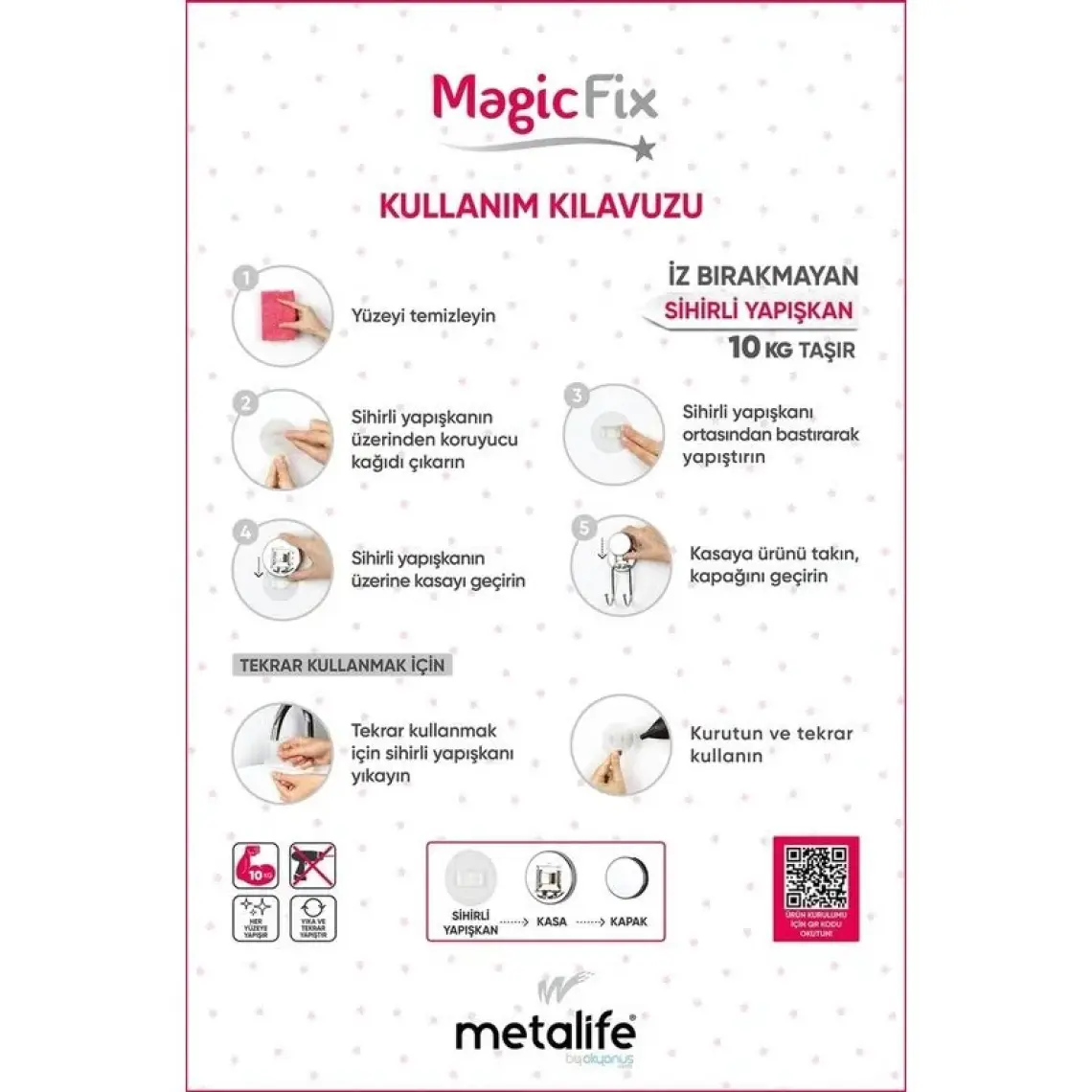 Okyanus Home Magic Fix Yuvarlak Havluluk - Iz Bırakmayan Sihirli Yapışkan