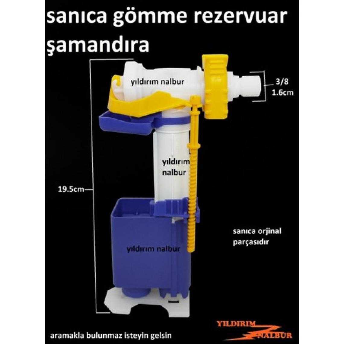Sanica Gömme Rezervuar 3/8 Şamandırası Rezervuar İç Takım Flatör Diamente Model Doldurma