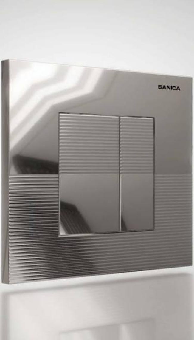 Sanica Rezervuar Panel Takımı Mat Krom P03 - 21x18 cm