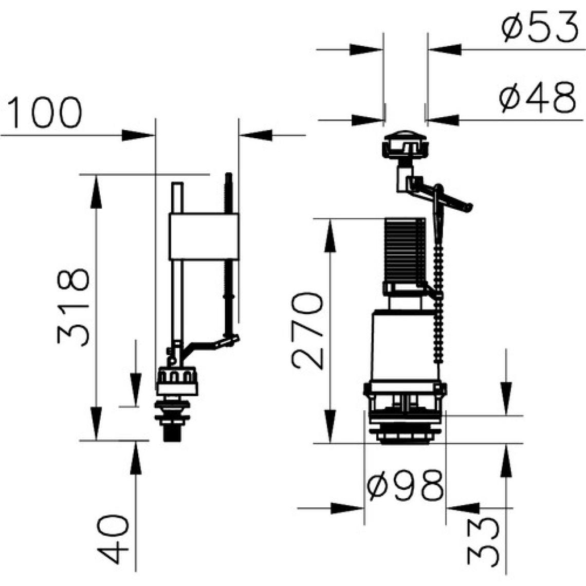 VitrA 330B1314 Rezervuar İç Takım, Alttan Su Girişli, 6 L