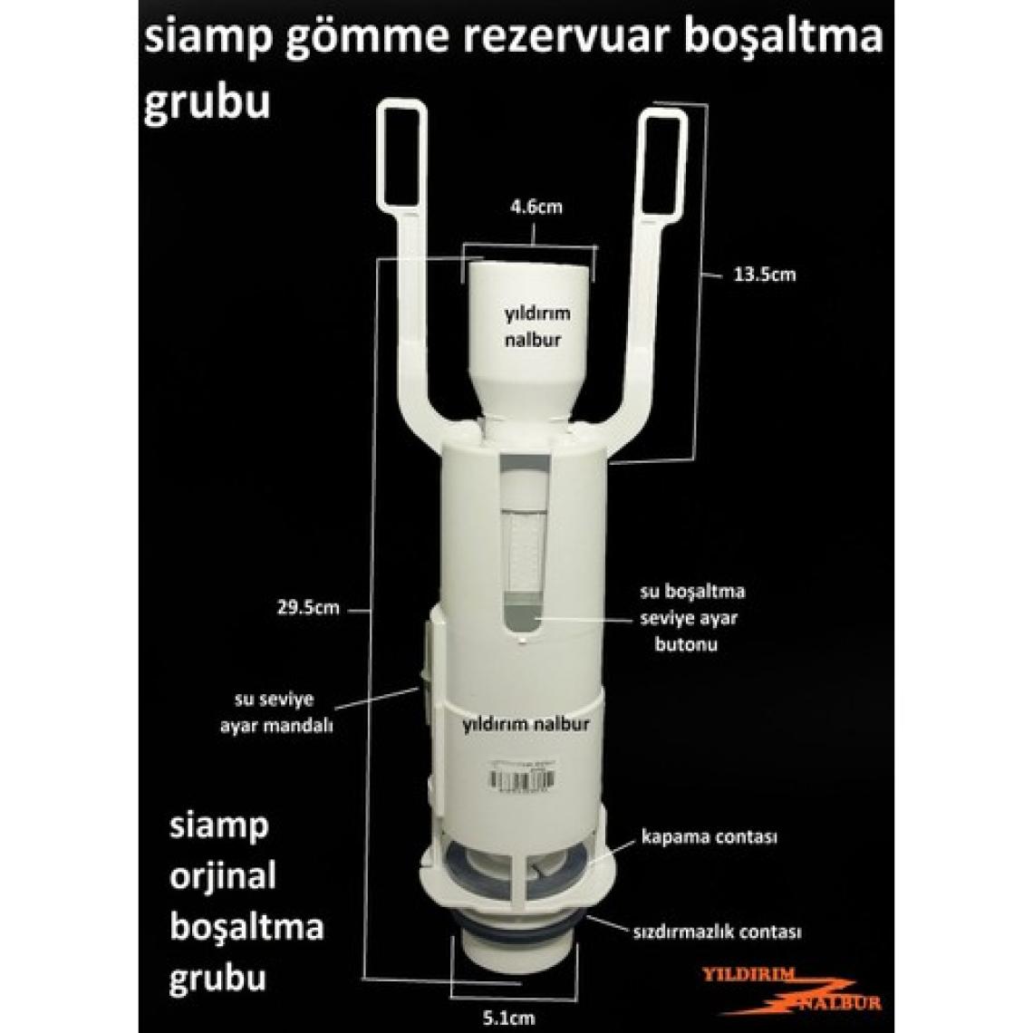 Siamp Gömme Rezervuar İç Takımı Tema Orta Göbek Yeni Model