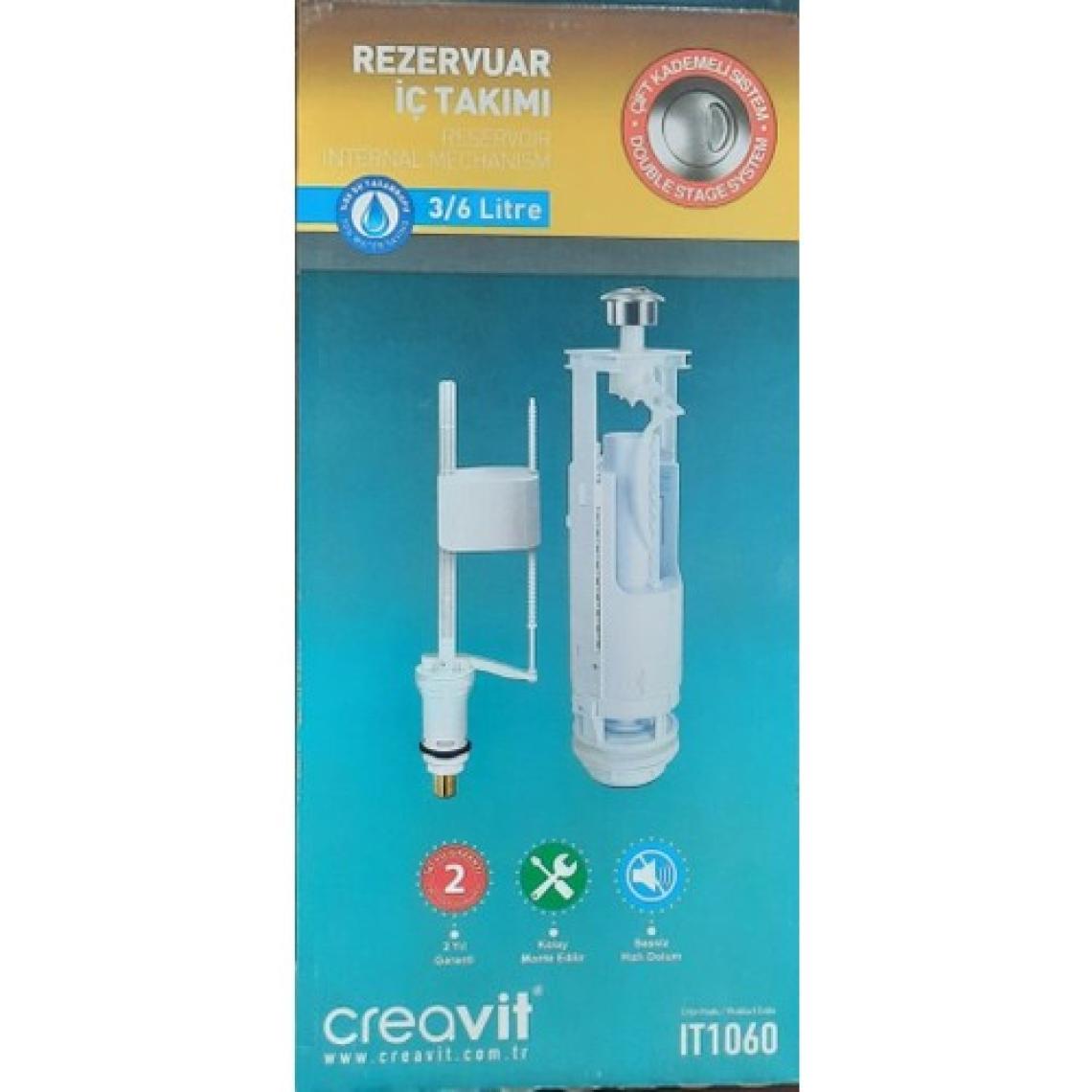 Creavit Klozet Iç Takım Çift Kademeli Basmalı Sistem IT1060 3/6 Lt