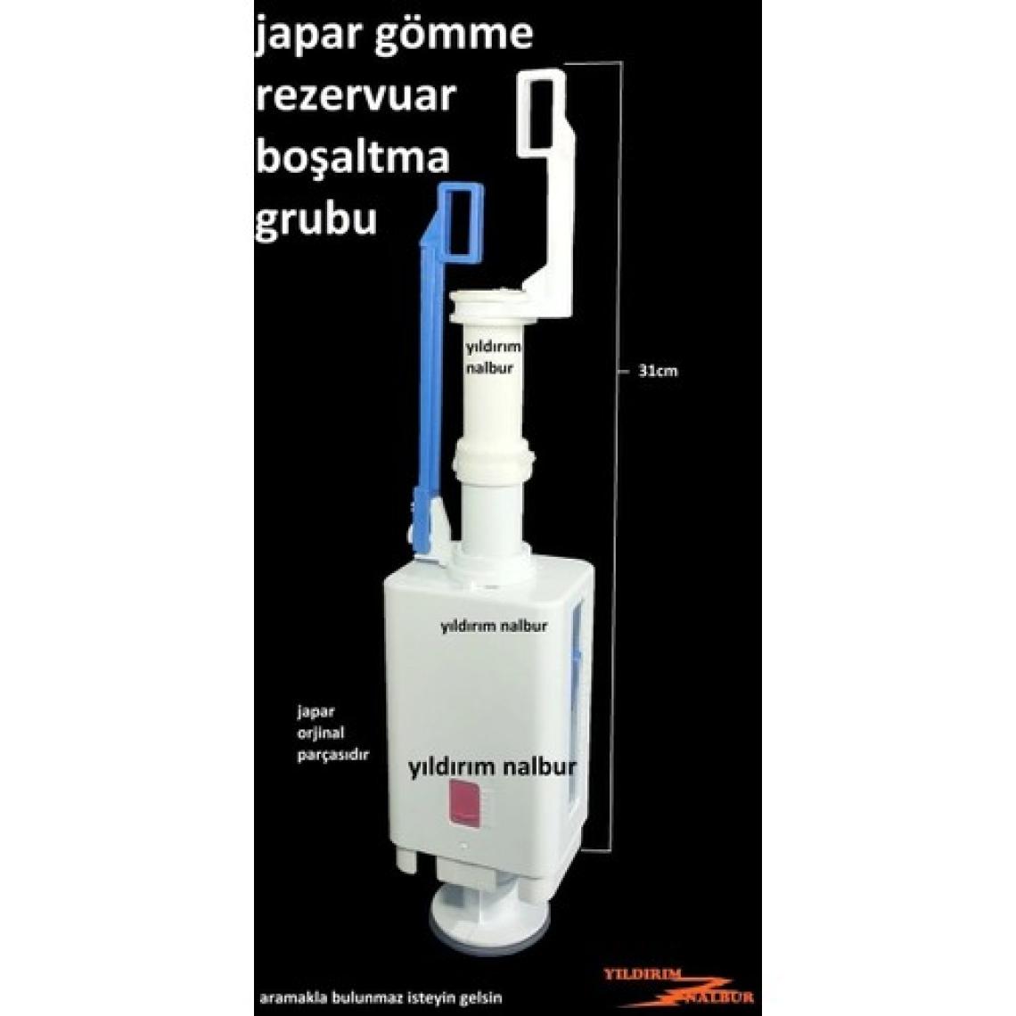 Japar Gömme Rezervuar Boşaltma Göbek Çift Kademeli Kare Tip