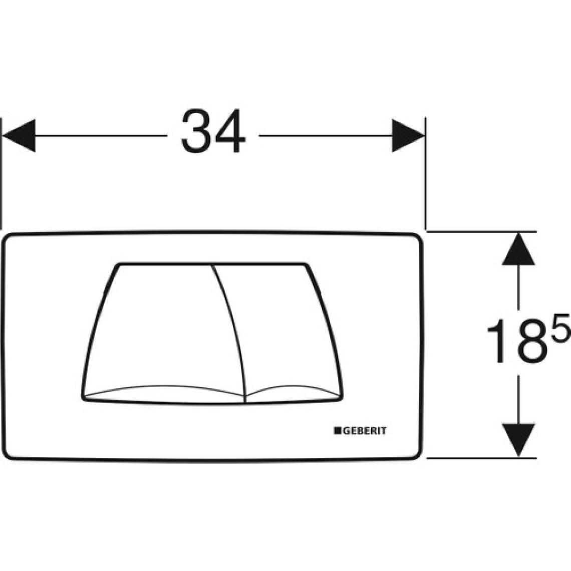 Geberit Twinline Mat Krom Rezervuar Kapağı
