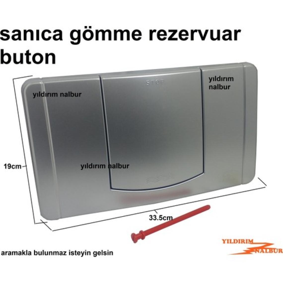 Sanica Gömme Rezervuar Buton Düğmesi Sanıca Tek Büyük Düğme Gri Renk Büyük Buton Tek Basmalı