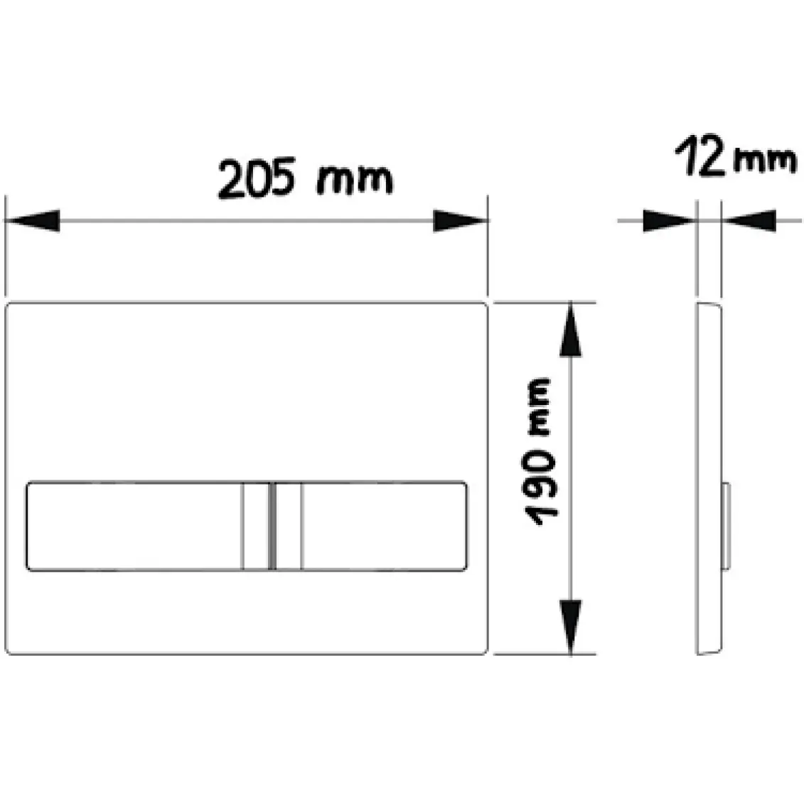 Sanica Rezervuar Panel Takımı Mat Krom Kaplama P03 21 x 18 cm