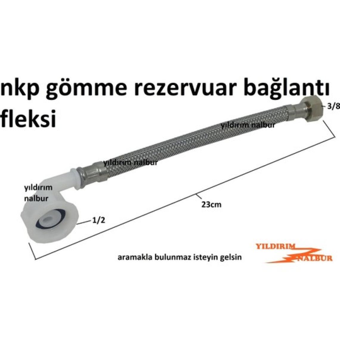 Nkp Gömme Rezervuar Bağlantı Fleksi Plastik Kafa 1/2 Spral Bağlantı Hortumu