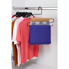Edora Home 5'Li Dolap Içi 3 Katlı Siyah Pantolon Askılık - Metal Paslanmaz