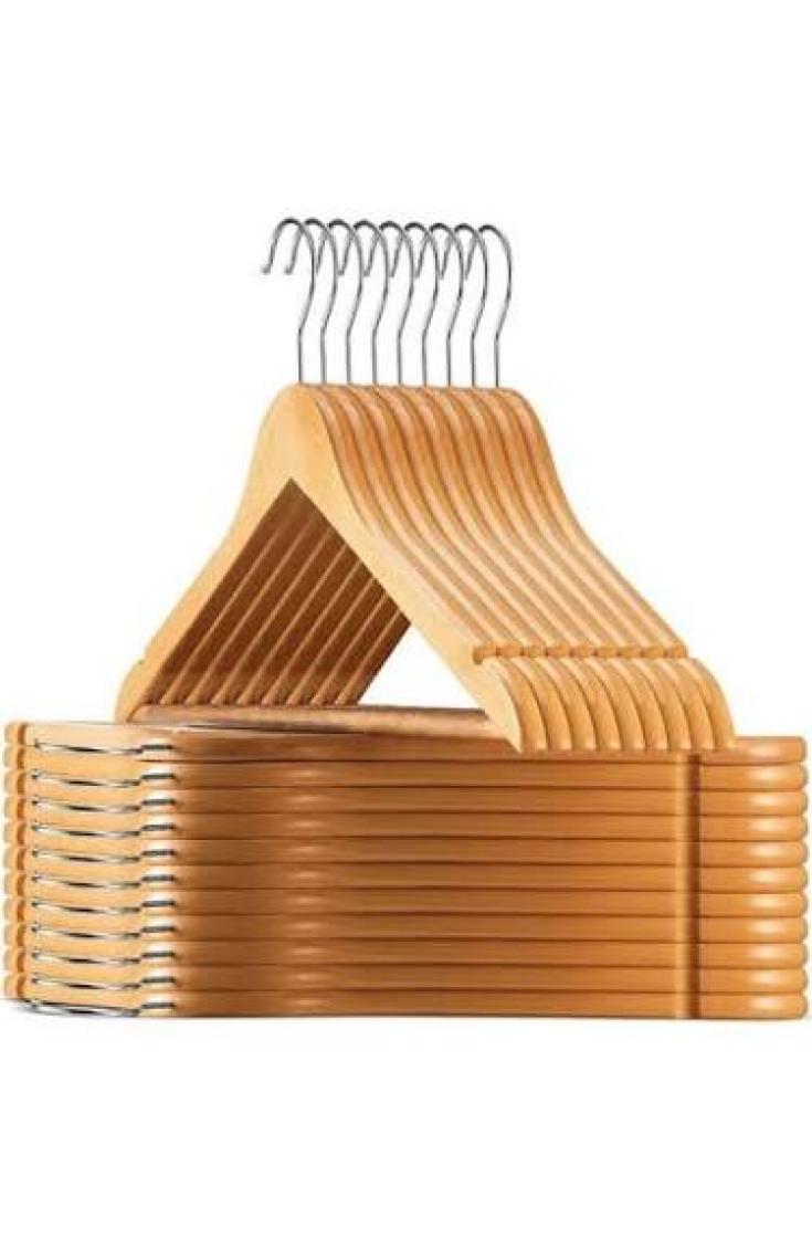 Homedius Ahşap Askı Kıyafet ve Elbise Askısı 12'li Set