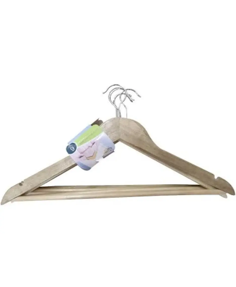 6'lı Naturel Elbise Askısı