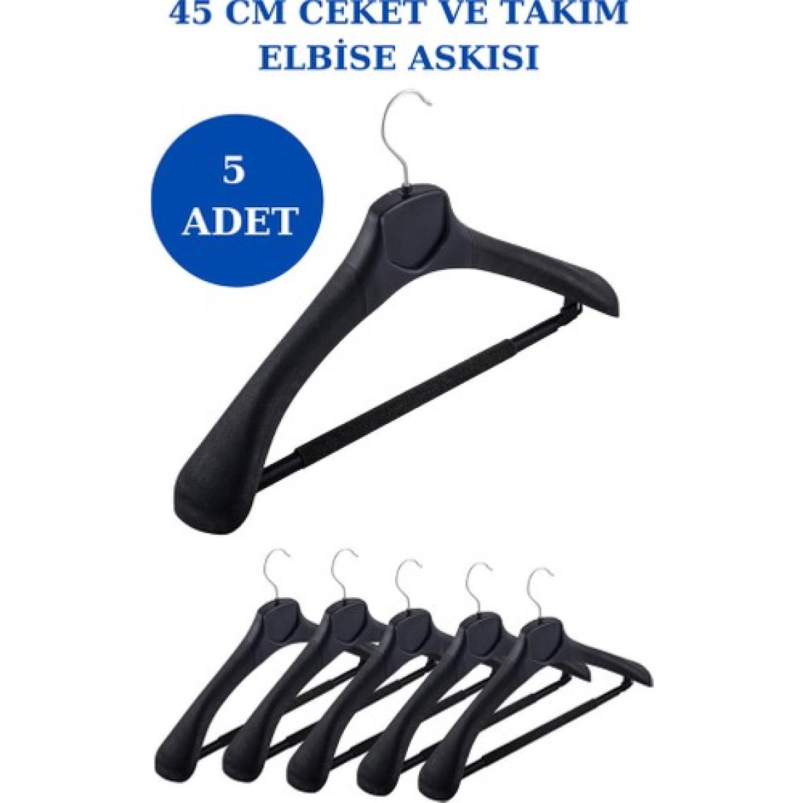 İstanbul Manken 5 Adet Plastik Yüksek Kalite Ceket Askısı, Elbise Askısı, Takım Elbise Askısı