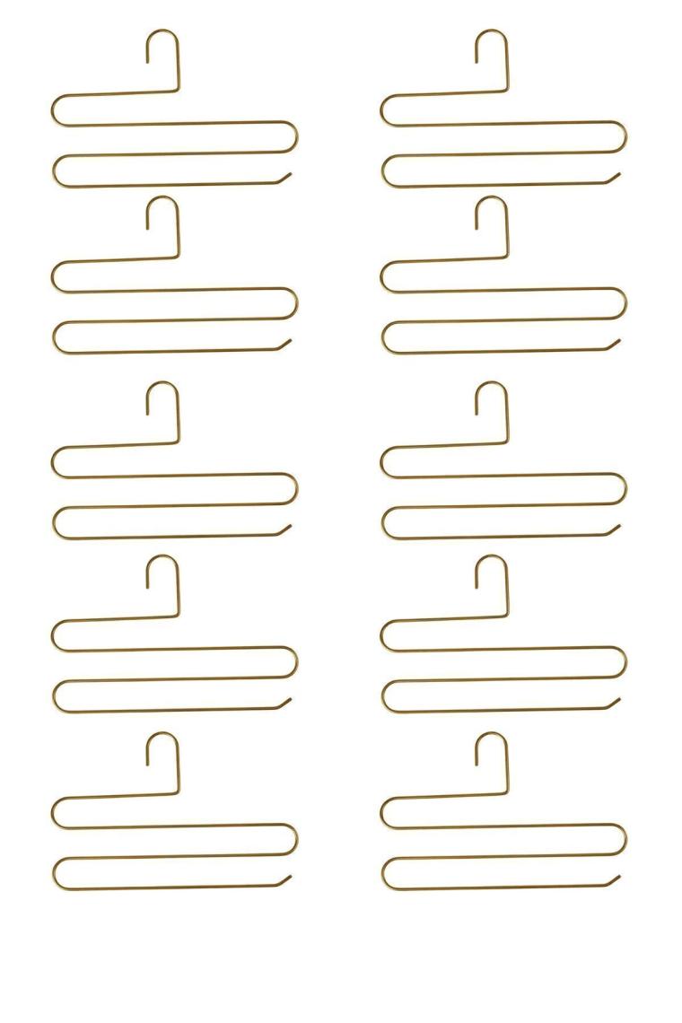 Edora Home 10'lu Dolap Içi 3 Katlı Gold Pantolon Askılık - Metal Paslanmaz