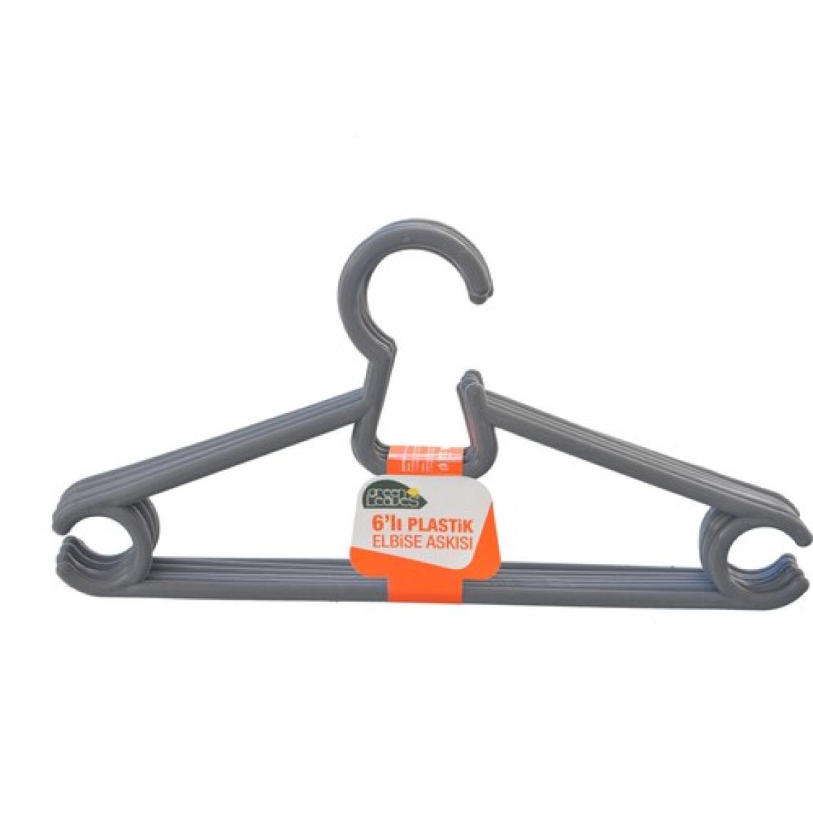 OMAK® Plastik Elbise Askısı 6'Lı