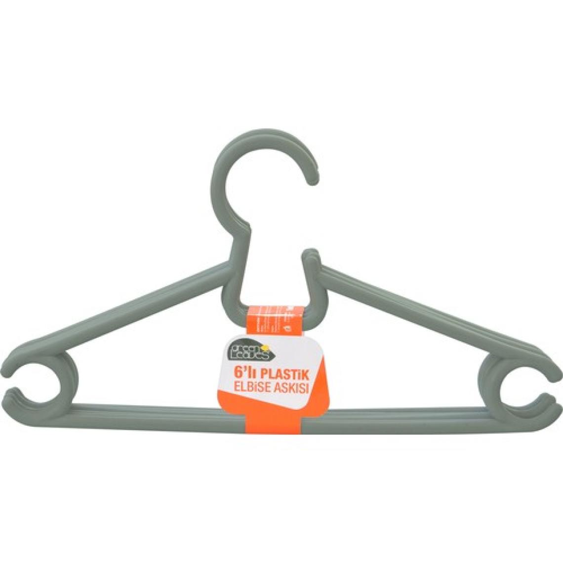 OMAK® Plastik Elbise Askısı 6'Lı