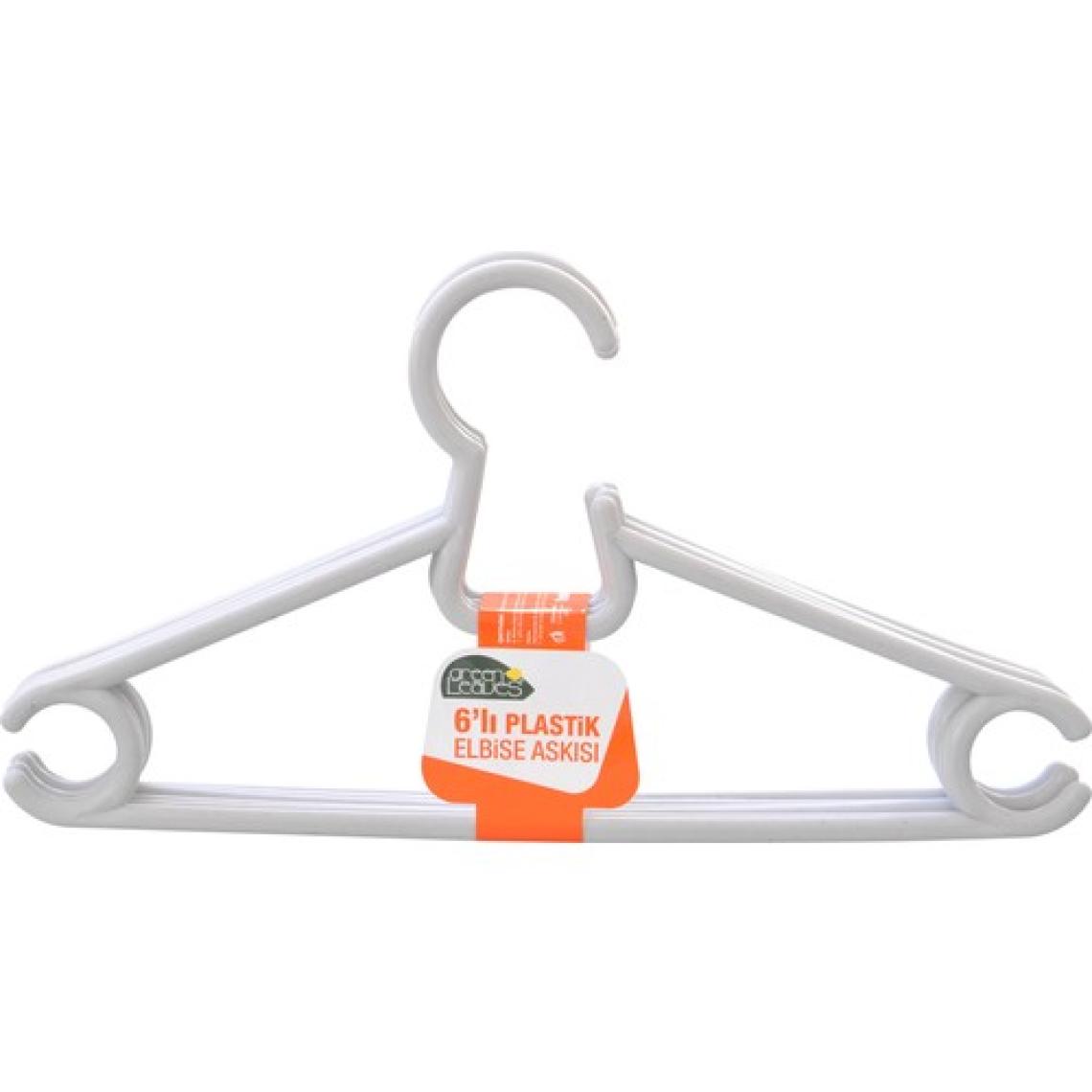 OMAK® Plastik Elbise Askısı 6'Lı