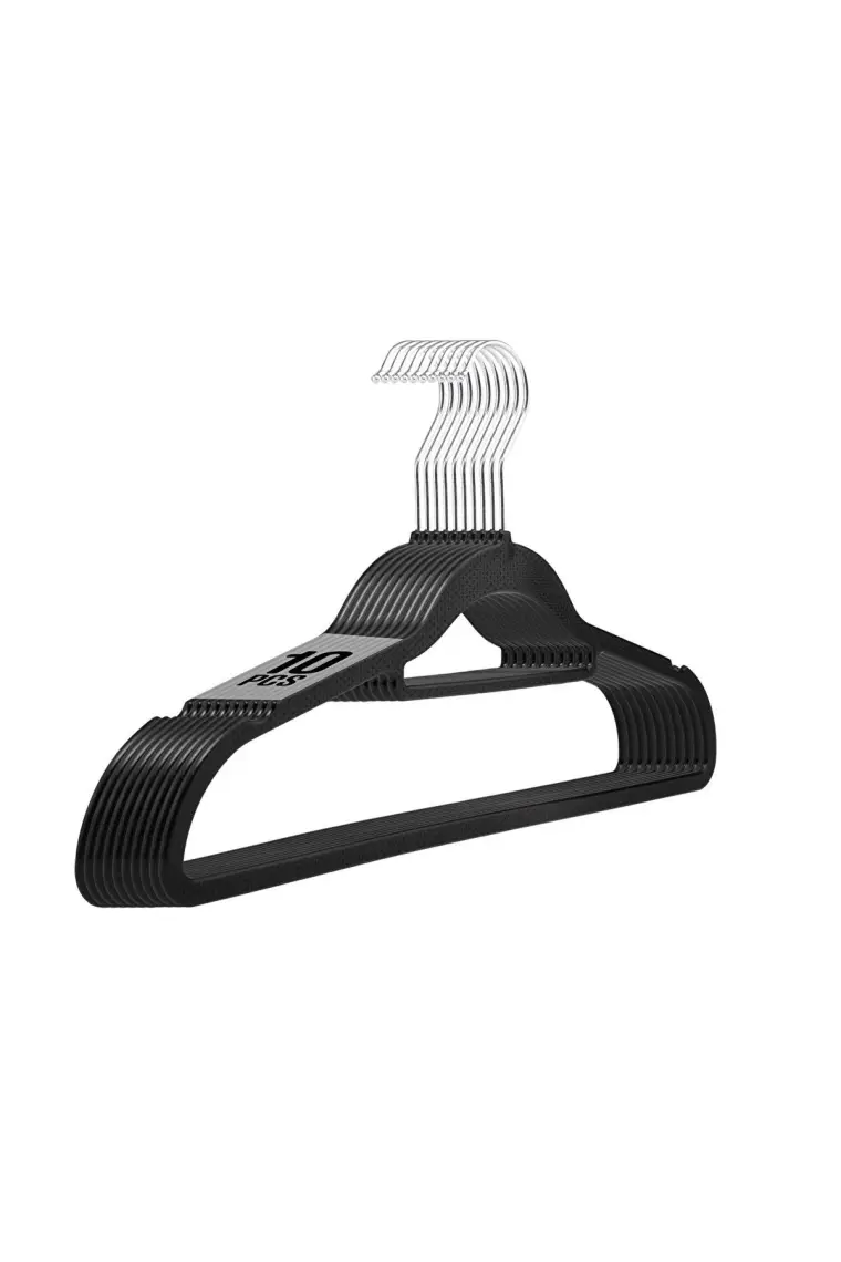 Milano Home Non-Slip Elbise Askısı Kaydırmaz Kravat ve Pantolon Askılı Elbise Askısı Dolap Askısı 10 Adet