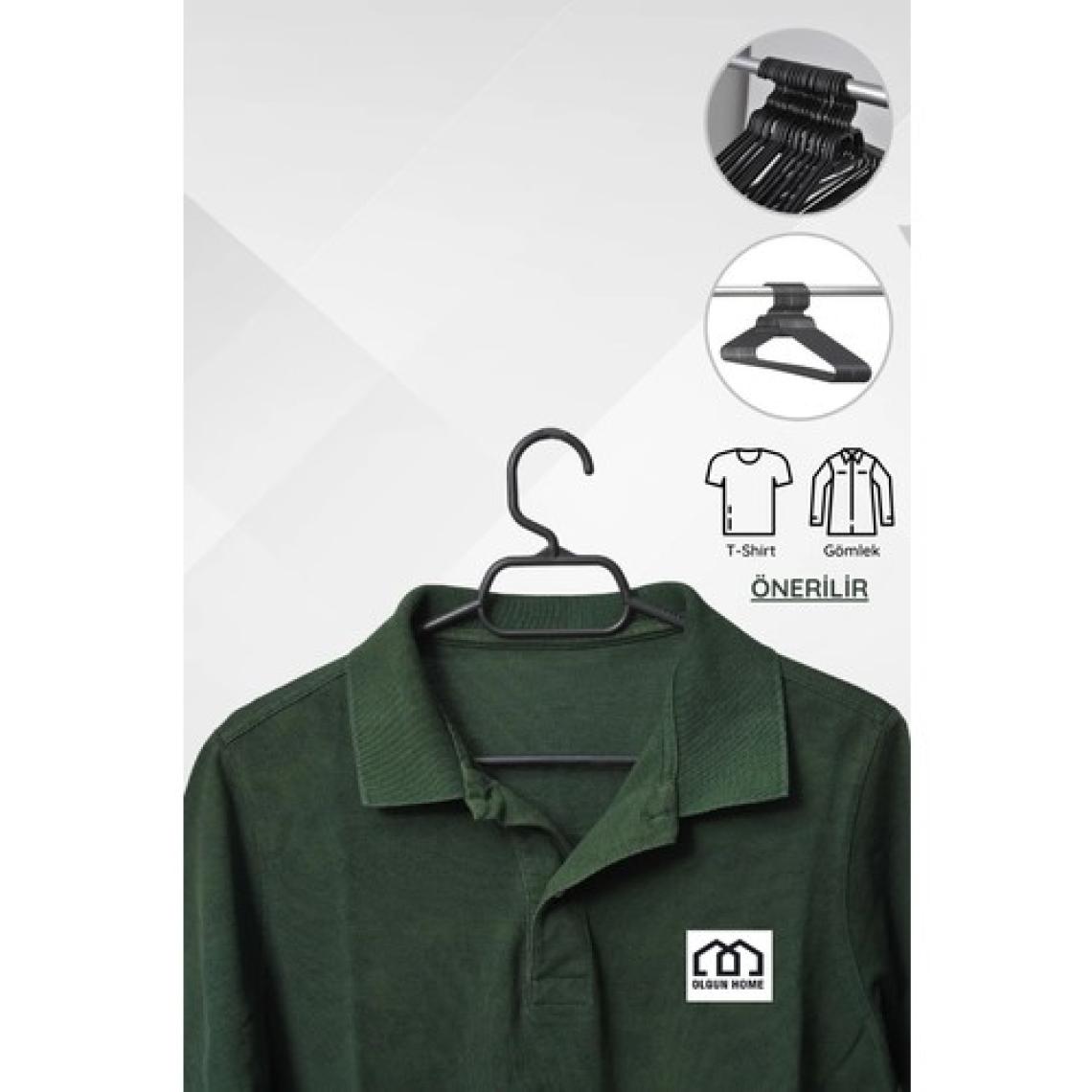 Olgun Home 24 Adet Siyah Plastik Elbise Askısı 24'lü Set