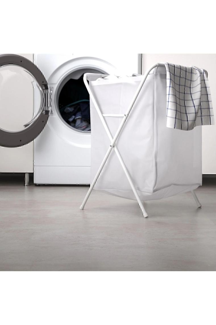 Jall 50 lt 8 kg Kapasiteli Beyaz Katlanır Çamaşır Sepeti