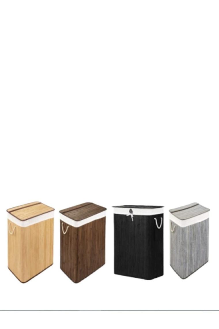 40 x 30 Bambu Kirli Çamaşır Sepeti Dikdörtgen Fmapr33257 Gri 20-49 L Hasır