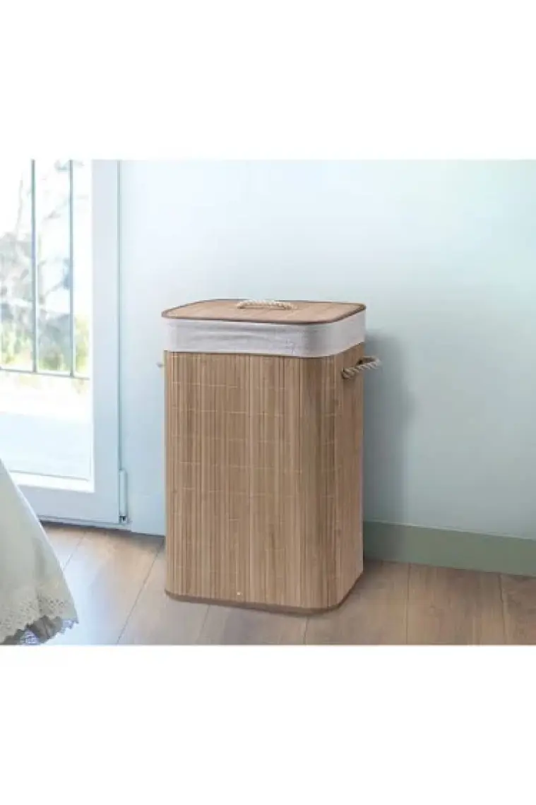 Katlanır Bambu Banyo Kirli Çamaşır Sepeti