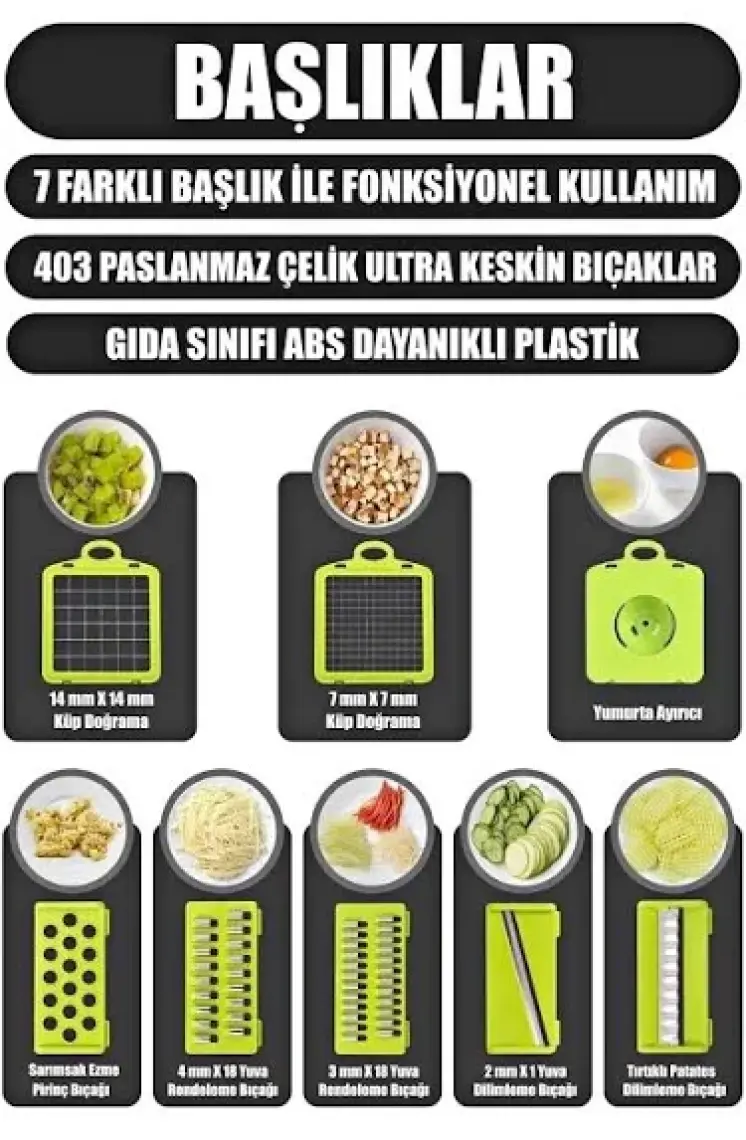 Patates Sebze Küp Rende Salata Peynir Soğan Doğrayıcı Dicer Mandolin Dilimleyici Jülyen Kesici Mutfak Rende Seti