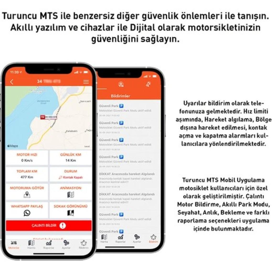 Turuncu Motosiklet Takip Sistemi 24 Aylık +Buzzer Siren