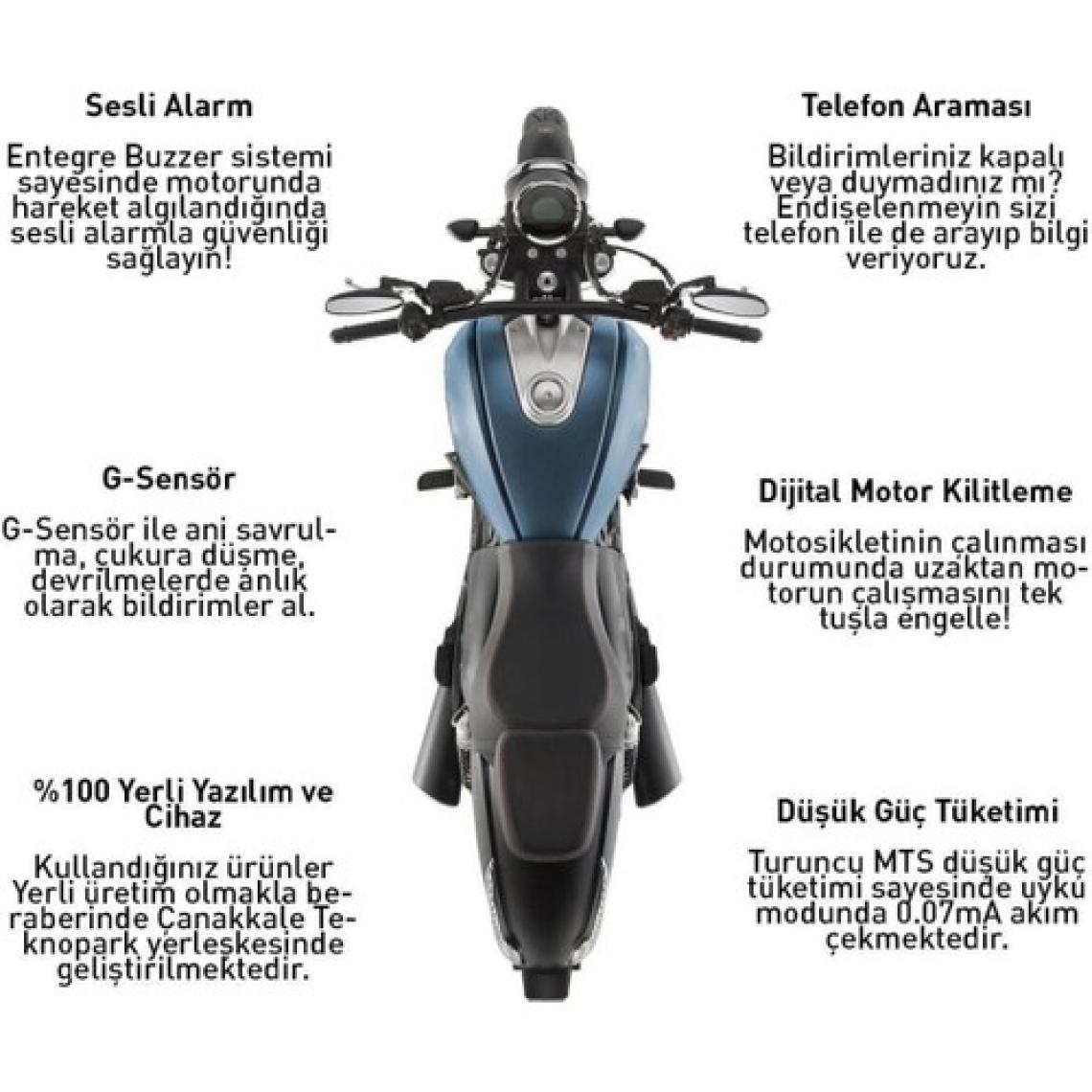 Turuncu Motosiklet Takip Cihazı (24 Aylık) ve Buzzer Cihazı - Mobil Araç Takip Cihazı