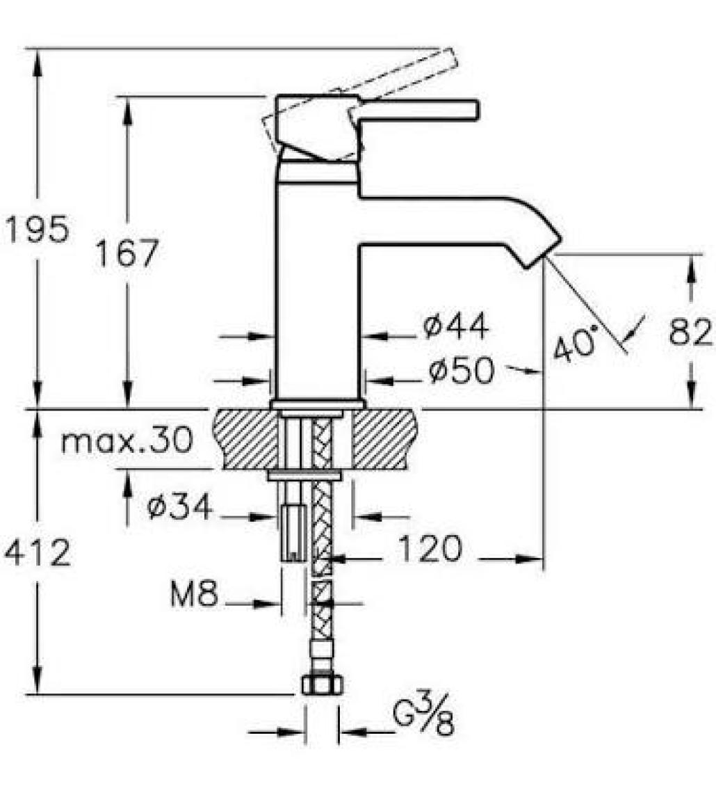 Artema Minimax S A41984 Lavabo Bataryası, Krom
