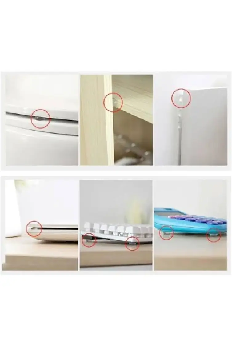 Yapışkanlı Cam Tutucu Şeffaf 10 mm 50'li Mobilya Raf Ses Tutucu