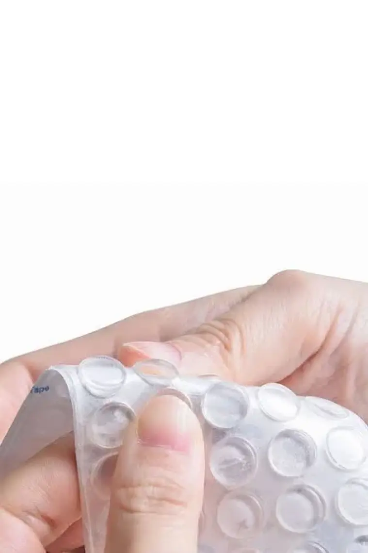 Yapışkanlı Cam Tutucu Şeffaf 10 mm 50'li Mobilya Raf Ses Tutucu
