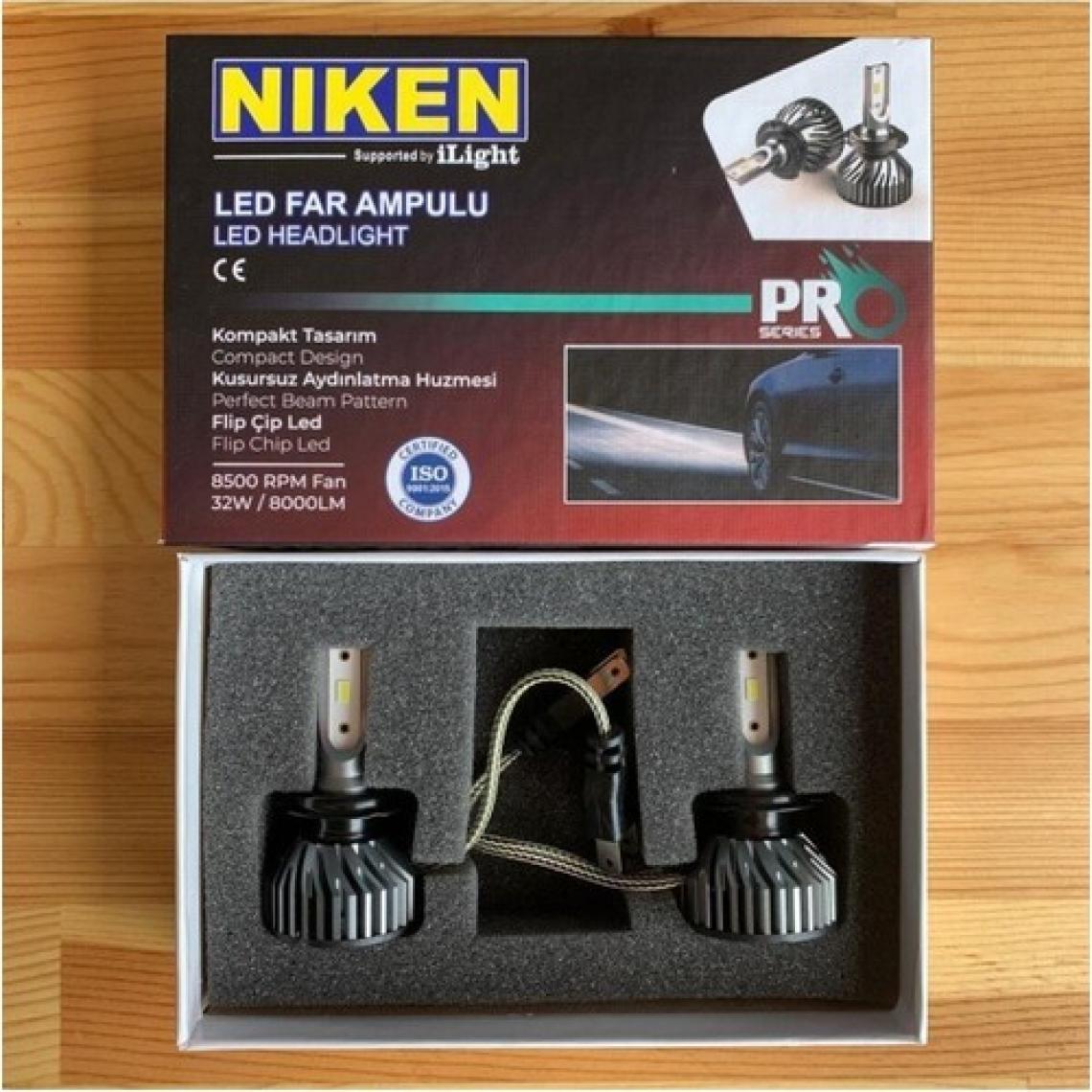 Niken Pro Seri Slim LED Xenon Far Ampulü H7 12V 6000K 8000LM