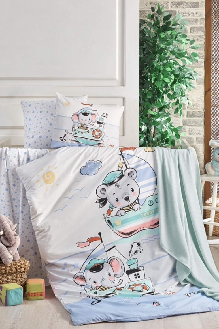 Kristal Sailing Ranforce Bebek Nevresim Takımı - Mavi