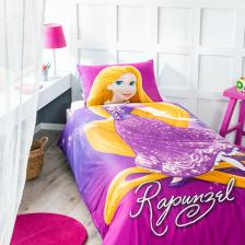 Princess Cindirella - Rapunzel Tek Kişilik Disney Lisanslı Çocuk Nevresim Takımı Mavi Çift T