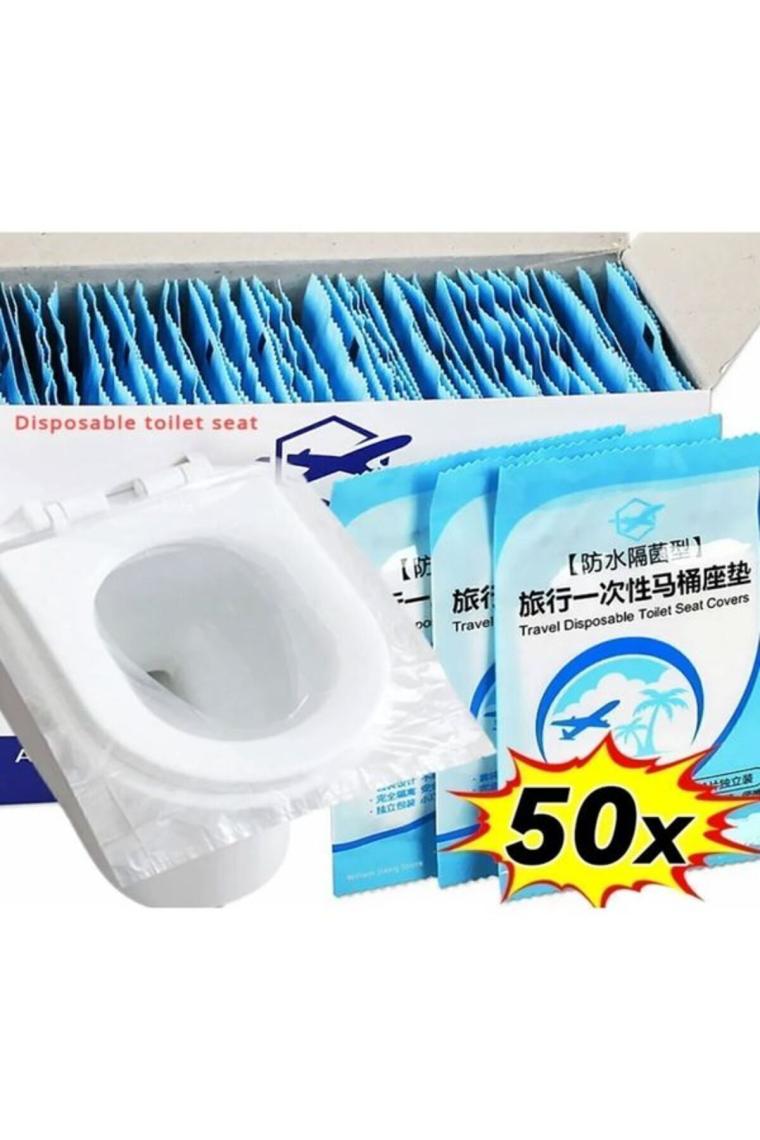 Tineke 50 Adet Tek Kullanımlık Klozet Örtüsü Klozet Poşeti Klozet Kapak Örtüsü Dispenseri