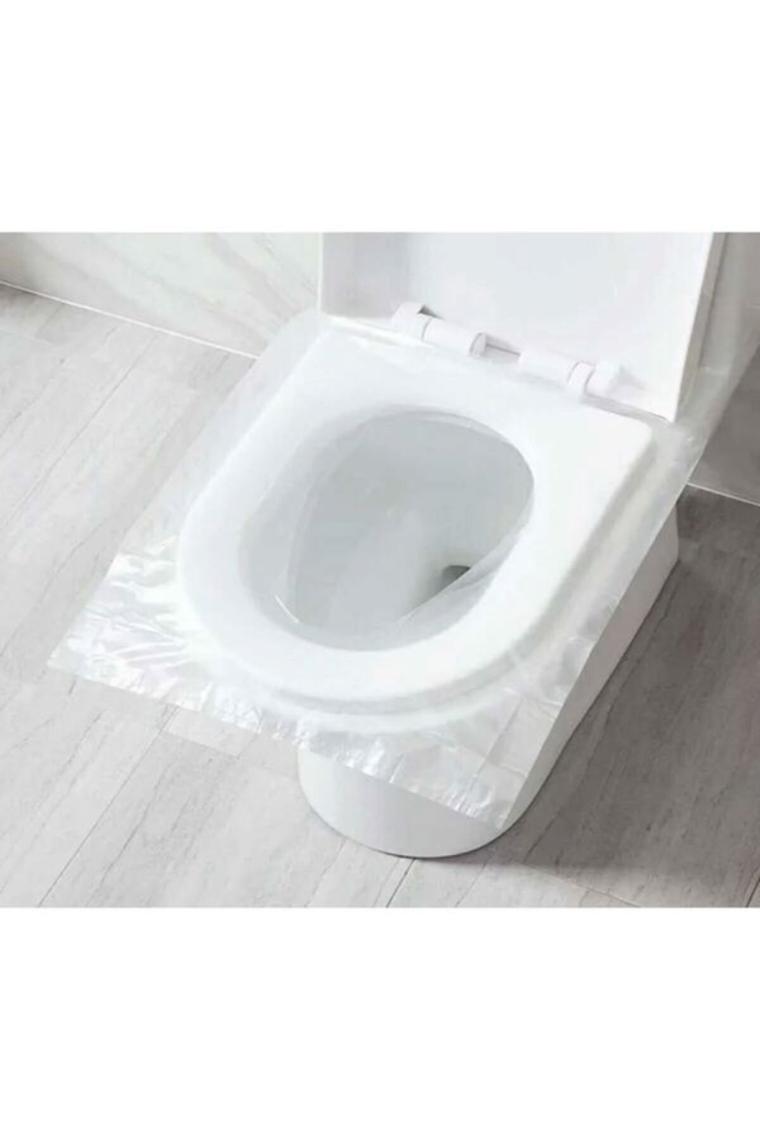 Tineke 50 Adet Tek Kullanımlık Klozet Örtüsü Klozet Poşeti Klozet Kapak Örtüsü Dispenseri
