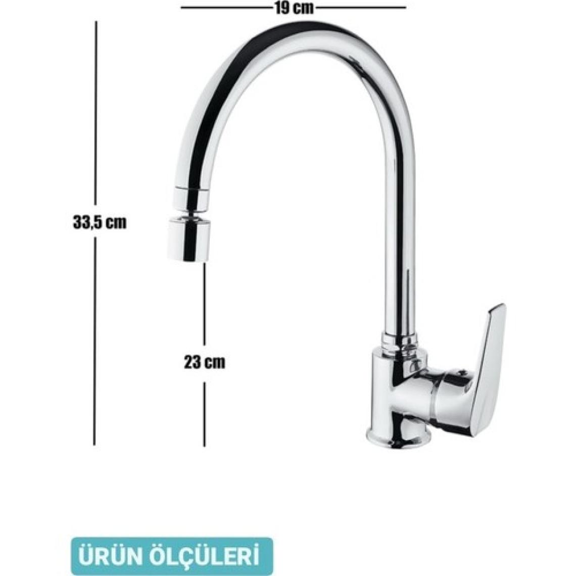 Sardıcı Famel Series Mutfak Eviye Bataryası Oynar Perlatörlü Çift Su Girişli 5 Yıl Garanti Süreli