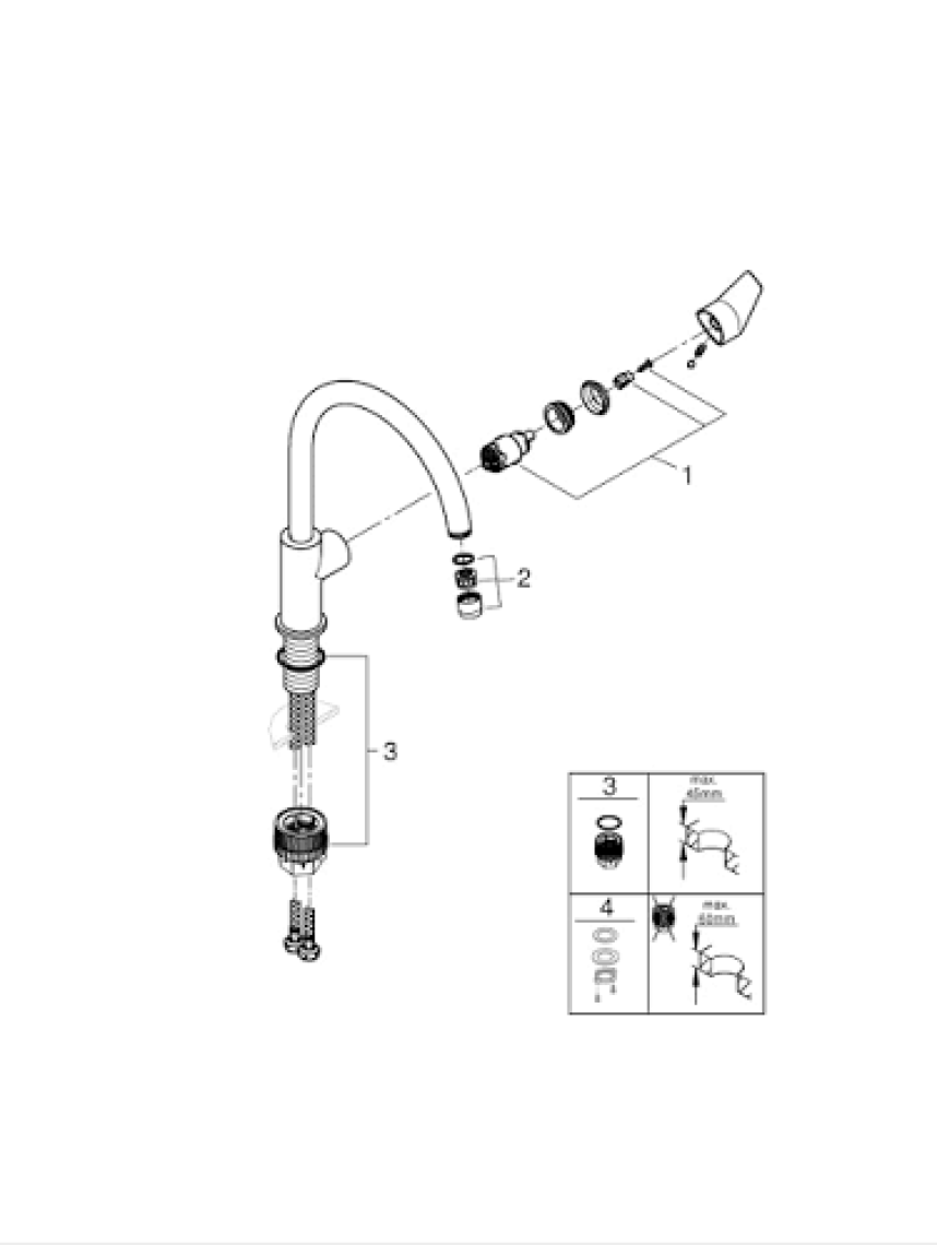 Grohe Bauedge Tek Kumandalı Eviye Bataryası 31367001