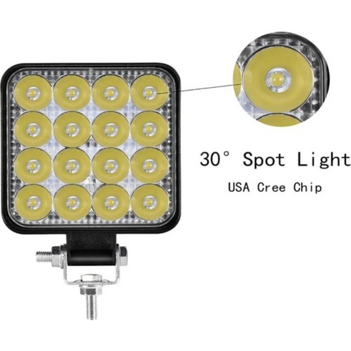 Point Off Road Sis Farı Çalışma Lambası 16 Led Kare Su Geçirmez 48W