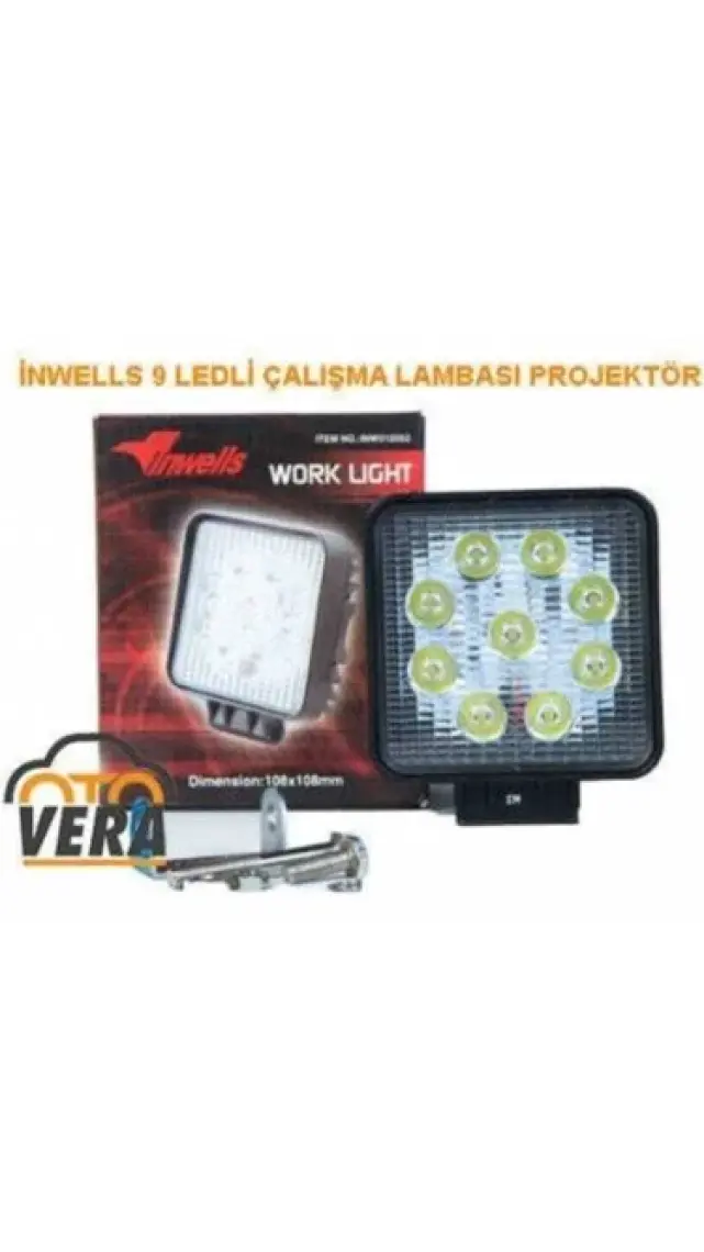 İnwells Çalışma Lambası Kare 9 Led 27 Watt