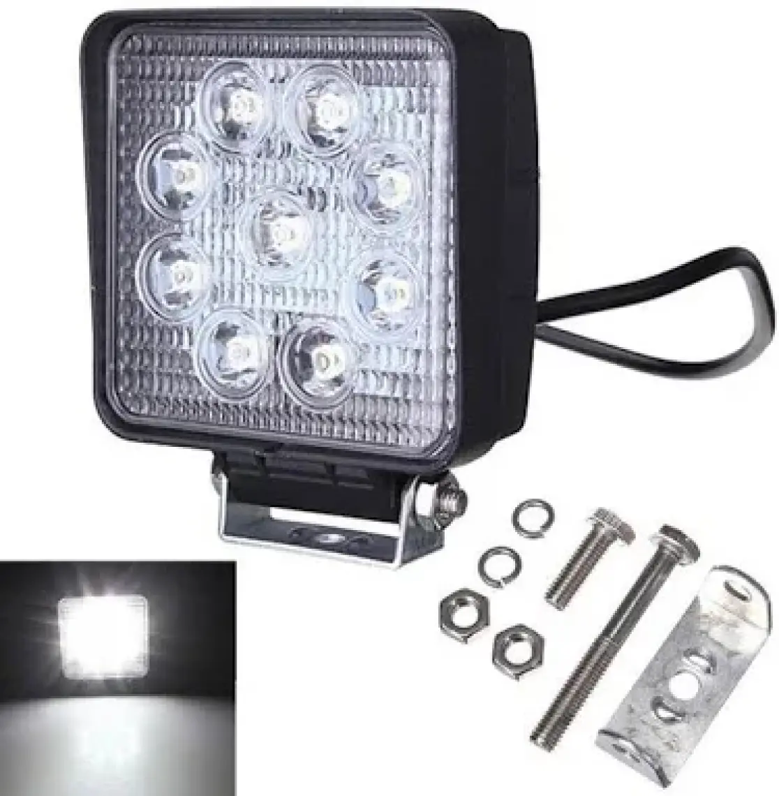 İnwells Çalışma Lambası Kare 9 Led 27 Watt