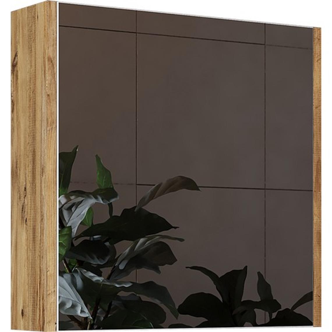 Banos Banyo Roomart Ad7 Kulpsuz Tek Kapaklı Ahşap-Mat Beyaz Mdf 60 cm Aynalı Banyo Üst Dolabı BANOS1753