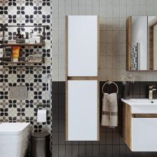 Banos Banyo Roomart Bd2 Ayaksız 2 Kapaklı Ahşap-Mat Beyaz 130 x 35 cm Banyo Boy Dolabı BANOS1755