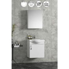 Özceden Yıldız Asma 45 cm Beyaz Mdf Seramik Lavabolu Asma Banyo Dolabı Takımı