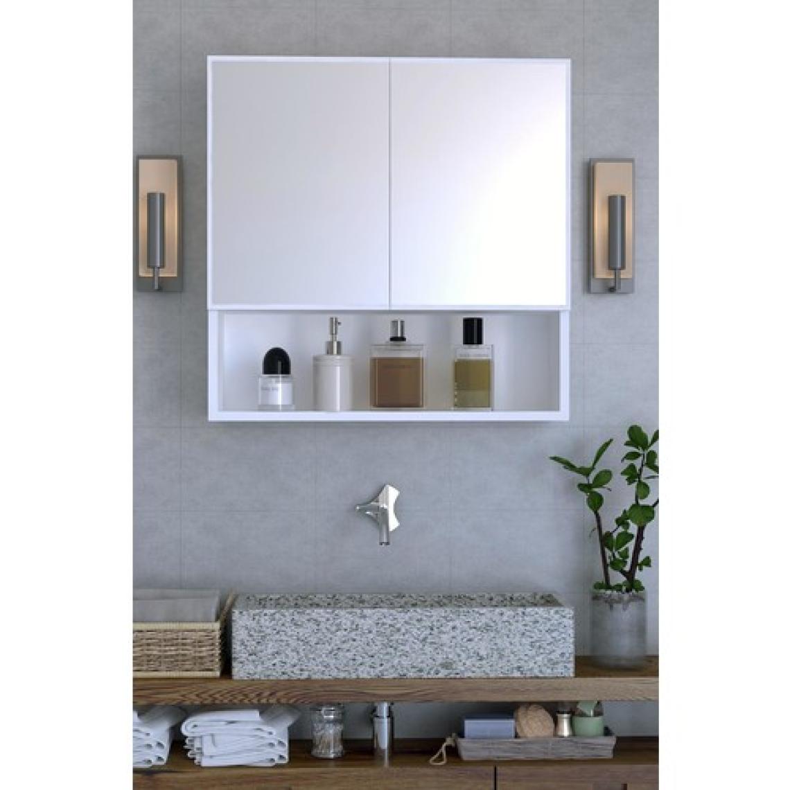 Remaks Life Aynalı Çok Amaçlı Aynalı Raflı Banyo Dolabı - Beyaz