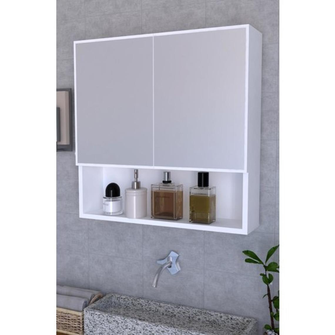 Remaks Life Aynalı Çok Amaçlı Aynalı Raflı Banyo Dolabı - Beyaz