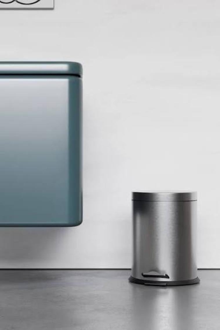 Zift Unique Paslanmaz Çelik Çöp Kovası-5 Litre Satine Yüzey & Pedal & Amortisör ve Iç Kovalı Çöp Kutusu