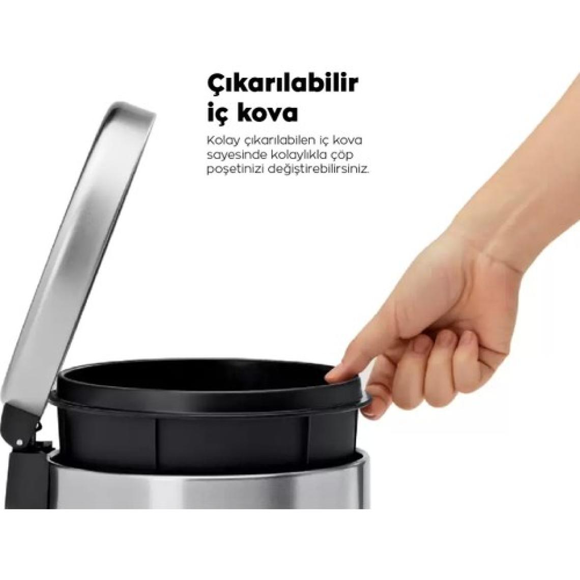 Sas Krom Pedallı Banyo & Mutfak Çöp Kovası 3LT