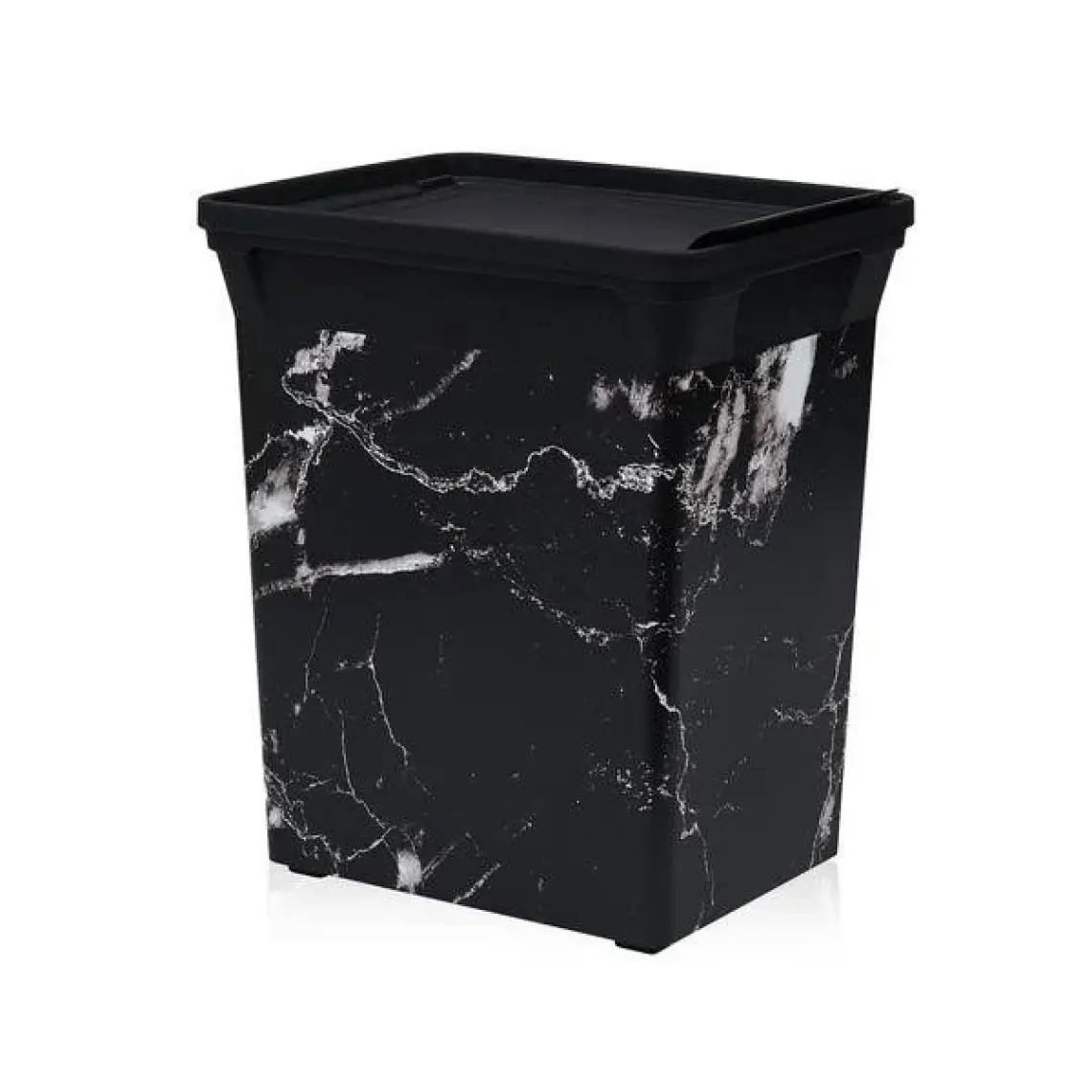 Qutu Trashbın Black Marble 10 lt Çöp Kovası