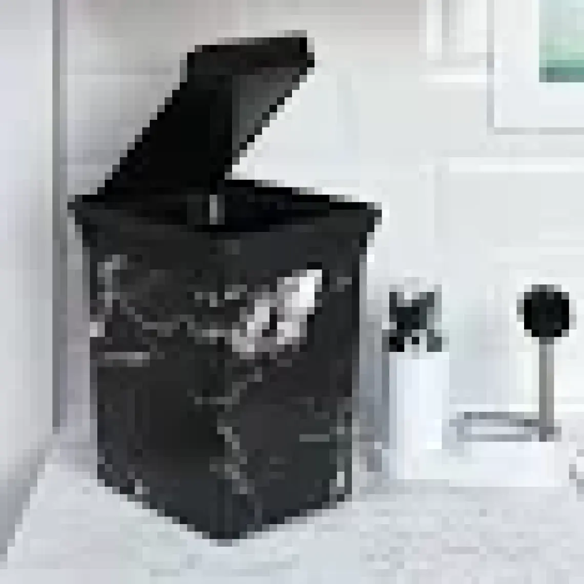 Qutu Trashbın Black Marble 10 lt Çöp Kovası